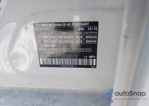 2016 Mercedes-Benz Gla 250 4Matic z USA, uszkodzony, nr VIN WDCTG4GB7GJ234173